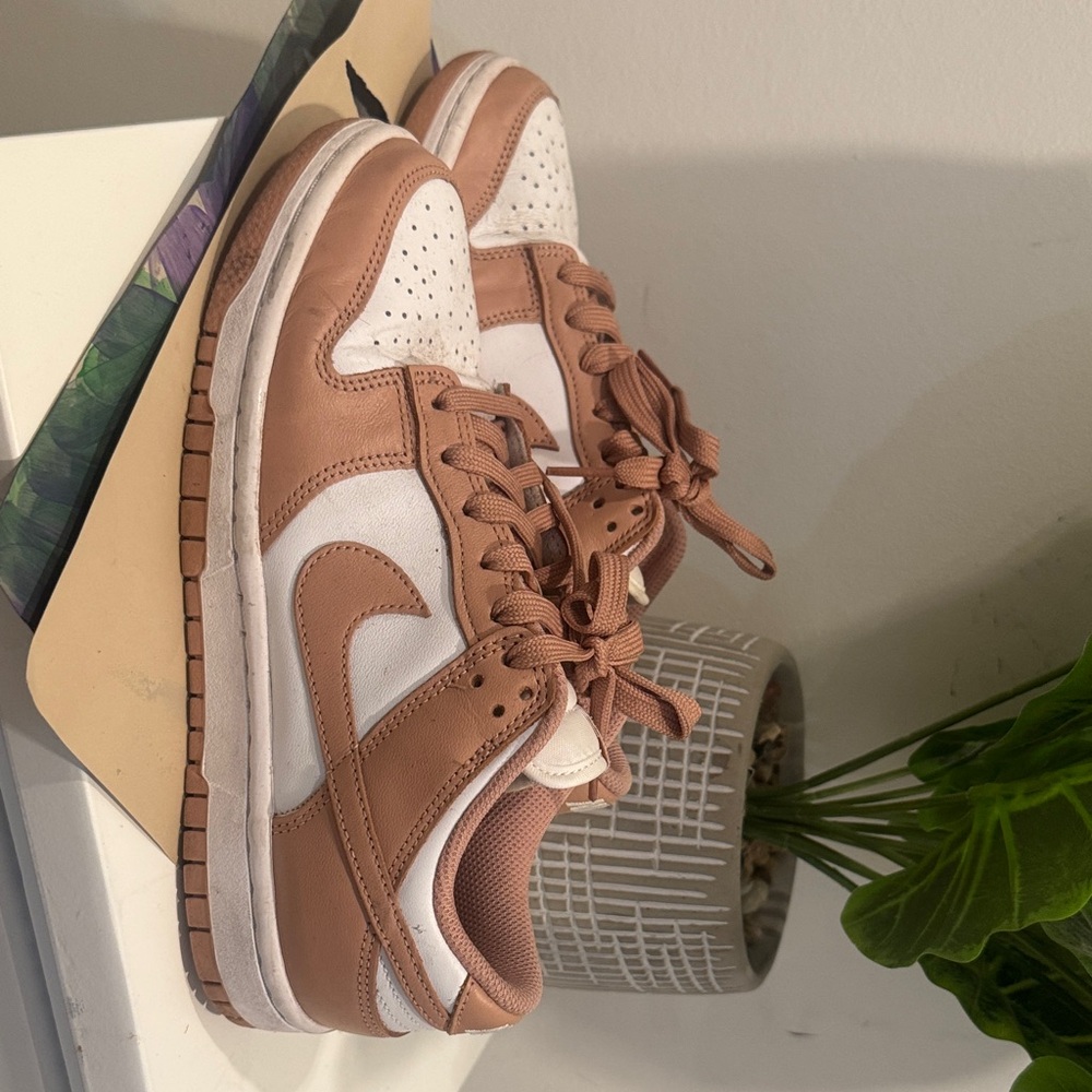 Stylish White and Tan Sneakers